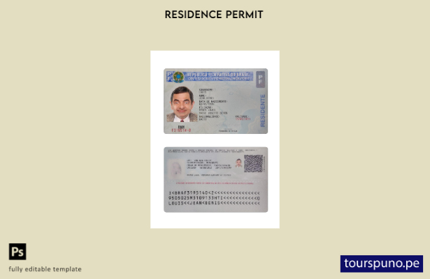 Listo para imprimir la plantilla actual de tarjeta de residencia de Brasil